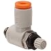 SMC AS Air Flow Control Valve, PBT & Nickel Plated Brass, Elbow, Push-to-Connect Fitting X Unified Thread Male