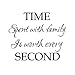 MairGwall Time Spent with Family is Worth Every Second - Family Lettering Vinyl Wall Decal - Without Clock and Picture Frame (Black, Medium)