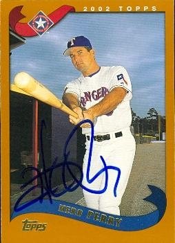 Herb Perry Autographed/Hand Signed MLB Baseball Card (Texas Rangers) 2002 Topps #417
