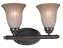 Kenroy Home 80442COCO San Souci Two-Light Vanity Light with 6-Inch Amber Scavo Glass Shades