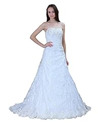 Strapless Backless Lace-Up Off the Shoulder Silk Evening Dress  with a Chapel Train 