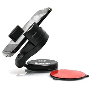 iShot Mounts: Mini Windshield Dashboard Car Mount Holder for iPhone 4S 4 3GS HUAWEI Samsung Galaxy S2 Epic Touch 4G HTC EVO 4G Rhyme DROID RAZR BIONIC INCREDIBLE 2 CHARGE Google Nexus BlackBerry Torch LG Revolution ZUNE MP3 GPS Compact Size 360 degree Rotatable