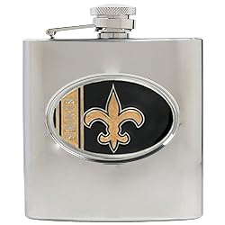 New Orleans Saints NFL 6oz Stainless Steel Hip Flask by Great American Products