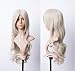 Cosplayland C686 - 70cm perruque longue bouclée théâtre Halloween Wig Sahne blonde