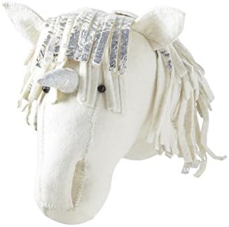 Fiona Walker Unicorn with Silver Foil Mane Head Wall Decor-Fiona Walker Animal Head