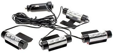 Sunmetro ® New 4X3 LED Atmosphere Lights 12V Car Auto Interior Decorative 4in1 Lamp White