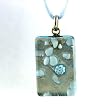 Handmade Murano Glass Pendant - Lisa Rectangle S Blue/Gold Style2
