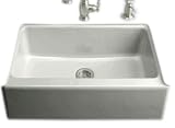 Kohler K-6546-4U-FF Dickinson Apron-Front, Undercounter Kitchen Sink with Four-Hole Oversized Centers, Sea Salt