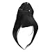 Clip on Bangs Real Human Hairpieces for Women (1# Jet Black)