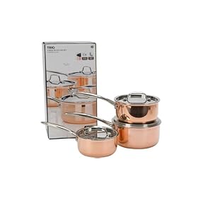 Ethos Tri Ply Copper Based Saucepan Set Gift Boxed, 3 Piece