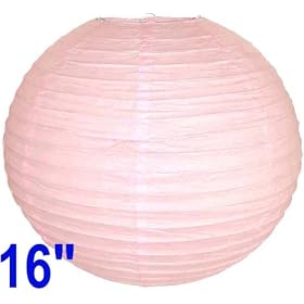 Pale Pink Chinese Japanese Paper Lantern Lamp 16 Diameter - Just Artifacts Brand by Just Artifacts