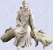 saint st francis statue home garden with lamb sculpture