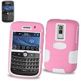 New Fashionable Perfect Fit Gummy Protector Skin Cover (Faceplate/Snap On) Cell Phone Case for RIM Blackberry Bold 9000 AT&T - PINK