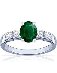 18K White Gold Oval Cut Emerald Setting