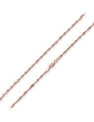 14K Rose Gold Plated Sterling Silver Singapore Chain Necklace - 3MM (16, 18, 20, 22, 24, 30 INCH)