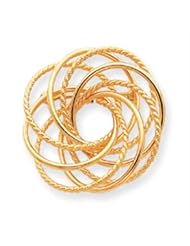 14k Gold Hollow Swirled Designer Pin