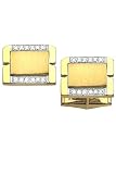14K Gold and Diamond Cufflinks w/Shine and Matte finish