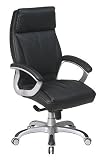 Office Star Quick Assembly High Back Executive Leather Chair, Black and Silver 41twSM4X8SL. SL160 Office Star Quick Assembly High Back Executive Leather Chair, Black and Silver
