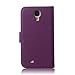 ArmyBee inc(TM) Samsung Galaxy S4 i9500 Bling Purple Crystal Love Crown Premium PU Leather Flip Wallet Case Cover Design for Girls With Card Holder / Accessory Slots (Fits: Samsung Galaxy S4 / i9500, Package includes: 1 X ArmyBee(TM) Screen Protector)