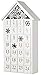 BRUBAKER Advent Calendar - Wooden House - White with LED Lighting 9.5 x 17.7 x 3.1 inches
