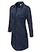 JJ Perfection Women's Plus Size 3/4 Sleeve Chambray Denim Button Down Midi Dress