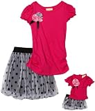 Dollie & Me Girls 7-16 Short Sleeve Tee With Bubble Skooter Skirt