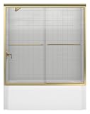 KOHLER K-702200-L-ABV Fluence Frameless Bypass Bath Door, Anodized Brushed Bronze