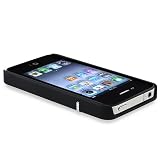 New Deluxe Black Case Cover W/chrome for Iphone 4 (AT&T only)