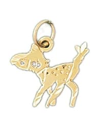 Dazzlers Solid 14k Gold Gazelle Charm Pendant Available in three colors from jewelsberry (weights: 0.7 grams only)