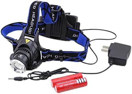 Easeetop Waterproof LED Headlamp with 3 Switching Patterns Hands-free Headlight with 2 Rechargeable 18650 Batteries for Outdoor Sports Running Hunting Fishing Camping Cycling