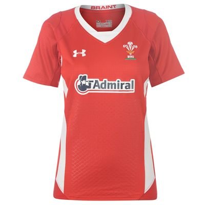 Under Wales Rugby Union Home Shirt Ladies Red 12 (M)