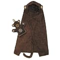 Brown Monkey Character Hooded Towel & Mitt