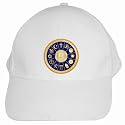 White Baseball Cap of International Peace Symbol - World Religions (Christianity, Hinduism, Taoism, Bahai'i, Buddhism, Jainism, Shinto, Confucianism, Native Spirituality, Judaism, Sikhism, and Islam Logos)
