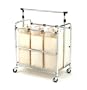 Seville Classics SHE16165 3-Bag Laundry Sorter Cart With Hanging Bar