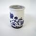Blue Ink Ceramic Toothbrush Holder