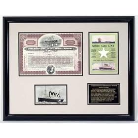 Original Titanic Stock From the International Mercantile Marine Co., Custom Framed