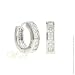 STUDIO 925: *PRINCESS WHITE DIAMOND CZ HUGGIE HOOP EARRINGS*