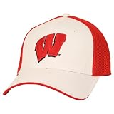 University of Wisconsin Badgers 2-tone Flex Fit Mesh Back Hat-OSFM