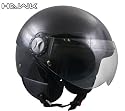 Hawk Solid Glossy Black Open Face Motorcycle Helmet