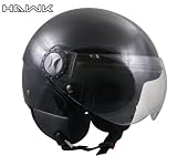 Hawk Solid Glossy Black Open Face Motorcycle Helmet
