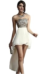 Off the Shoulder Short Chiffon/Cotton/Polyester/Spandex Sequined Evening Dress/Party Dress 