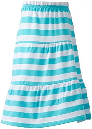mobo Big Girls Aqua Striped Skirt 8 Aqua and White