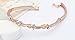 18k Rose Gold Women's Bracelet with White Color Wave Swirl Thin Stackable Hinged Bangle Bracelet