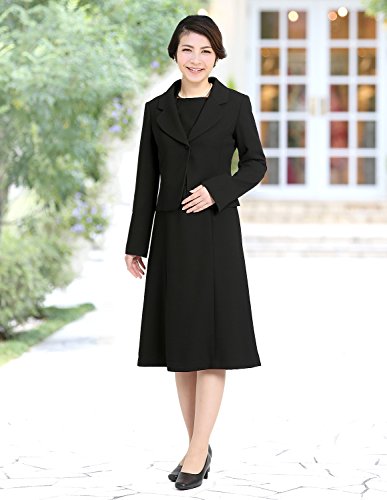 ブラックフォーマル レディース ワンピース 喪服 礼服 前開き BS-0309[7～21号]