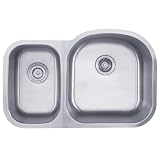 Kraus KBU25 32-Inch Undermount 65/35 Double Bowl 16 Gauge Kitchen Sink, Stainless Steel