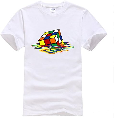 HanHent The Big Bang Theory Rubik Cube Melting Swag Funny O-neck T-shirts (Medium, White)