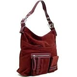 Red Suede Handbag, Faux Suede Fashion Handbag