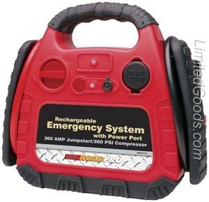 RoadPro RPAT-774 Rechargeable Emergency System with 12V Power Port and Air Compressor