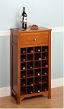 FTS - Wine Cabinet with -1- Drawer and Glass Holder, Holds 24 Bottles of Wine 136-220-12