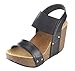 Refresh Women's Mara-10 Platform Cork Wedge High Heel Leather Sandal